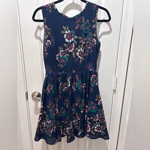 Maison Jules Navy Floral Dress